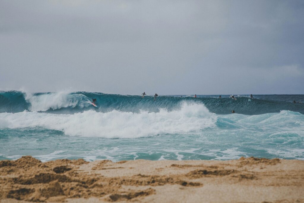 Surfers in Maui